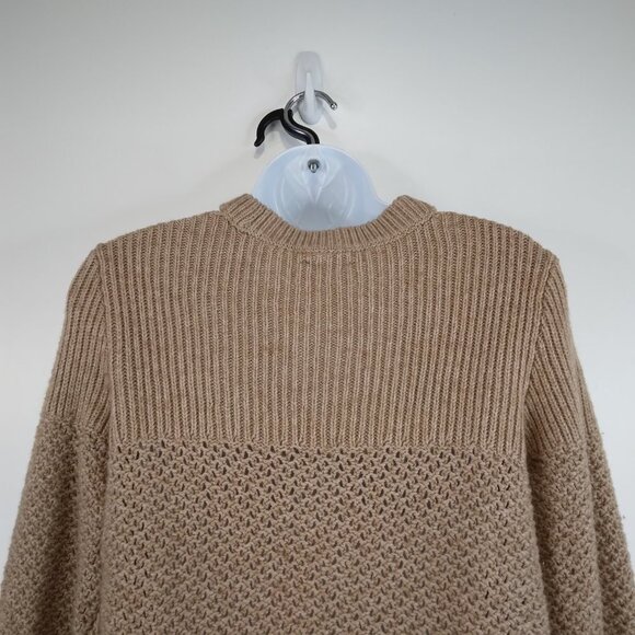Lucky Brand Dakota Tan V Neck Collar Knit Sweater Size S - Picture 9 of 14
